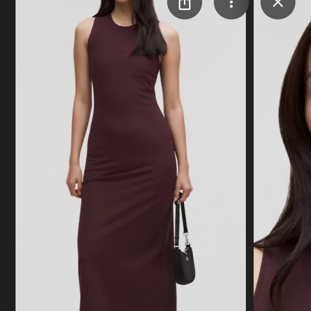 Lululemon Athletica Red Halter Sheath Midi Dress